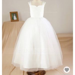 3T Ivory Satin Tulle Flower Girl Dress